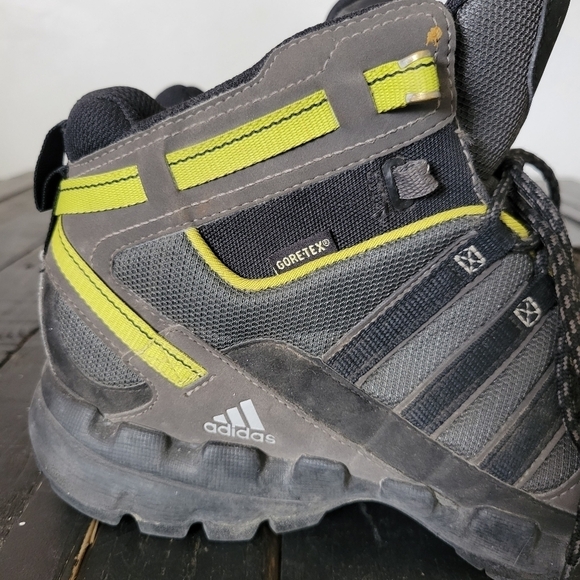 Adidas Hiking Boots AX1 Men\'s 8.5 Grey Neon Yellow Goretex Speed Grip Outdoors main image 4